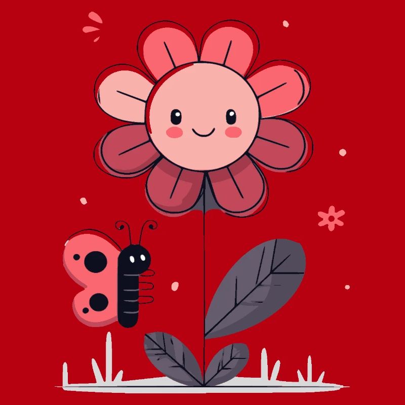 Fleur avec papillon