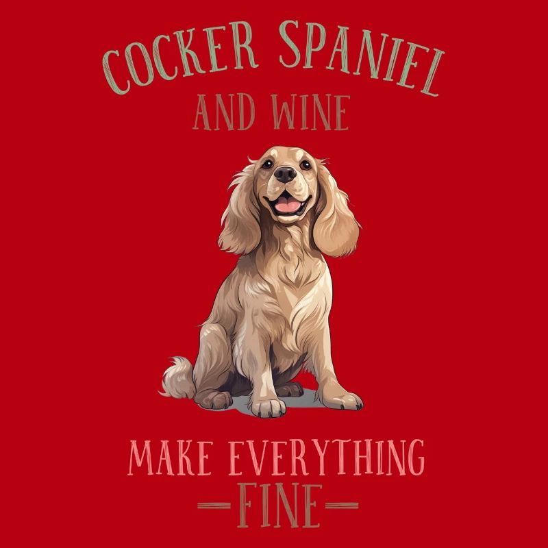 Cocker Spaniel and Wine Make Everything Fine