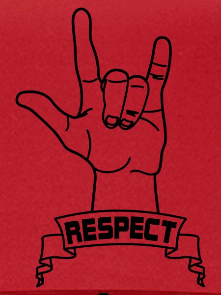 Handgeste Respekt mit Text RESPEKT