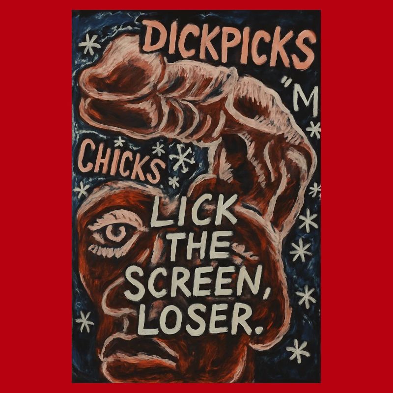 Provocative artistic graphics with witty text