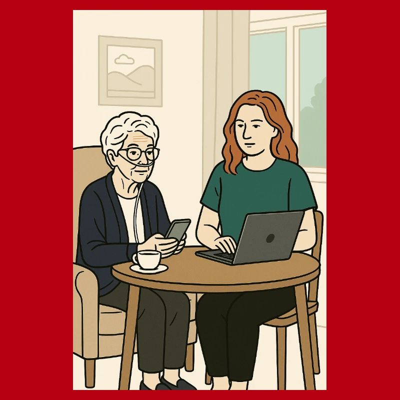 Des générations à la table avec la technologie