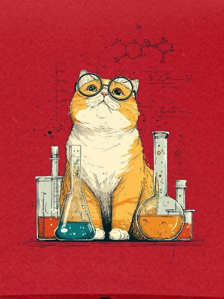 Chemiekatze im Labor