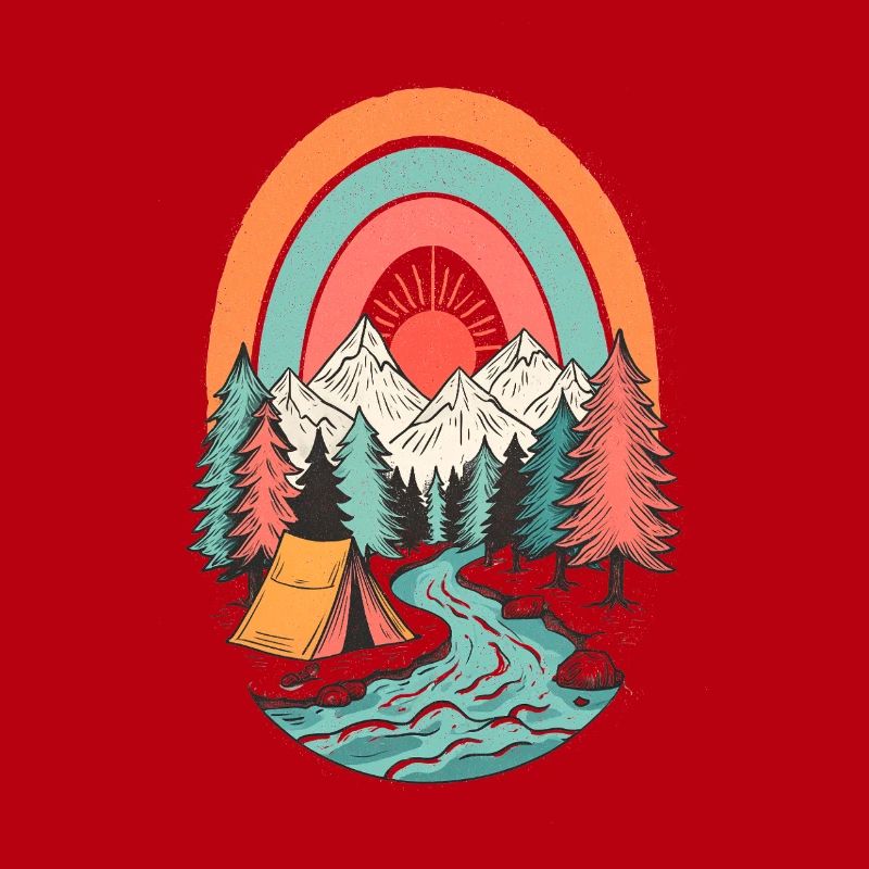 Berglandschaft Camping im Sonnenbogen