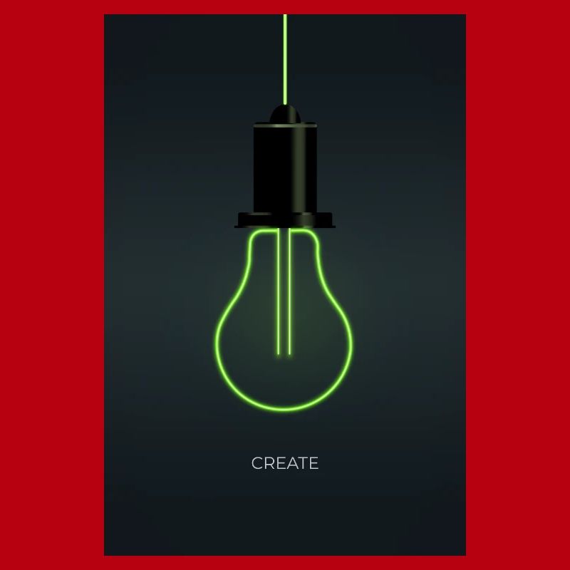 Create – Neon light bulb for creative minds