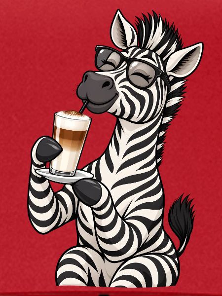 Zebra mit Latte Macchiato