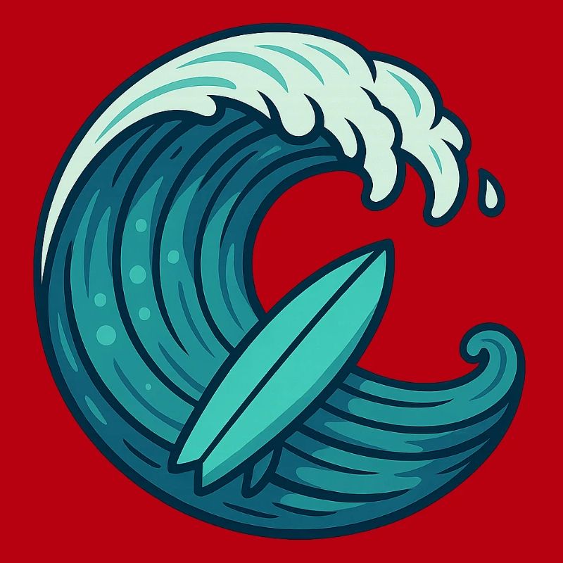 Surf Wave - Conception de planche de surf rétro