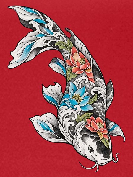Koi Blüten Ornament