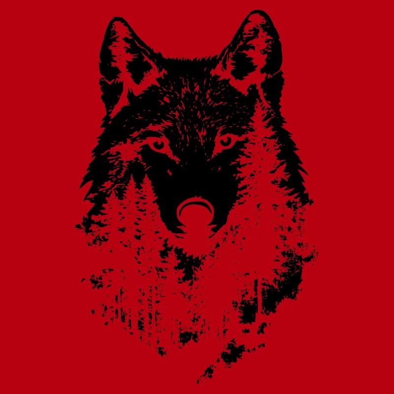 Wolf Gesicht Wald Silhouette