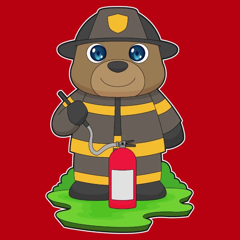 Bear Firefighter Fire Extinguisher Fire Brigade