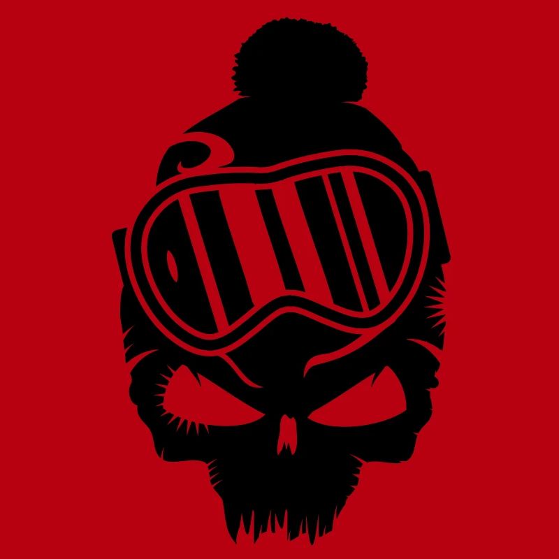 Snowboard Skull mit Snowboard Brille