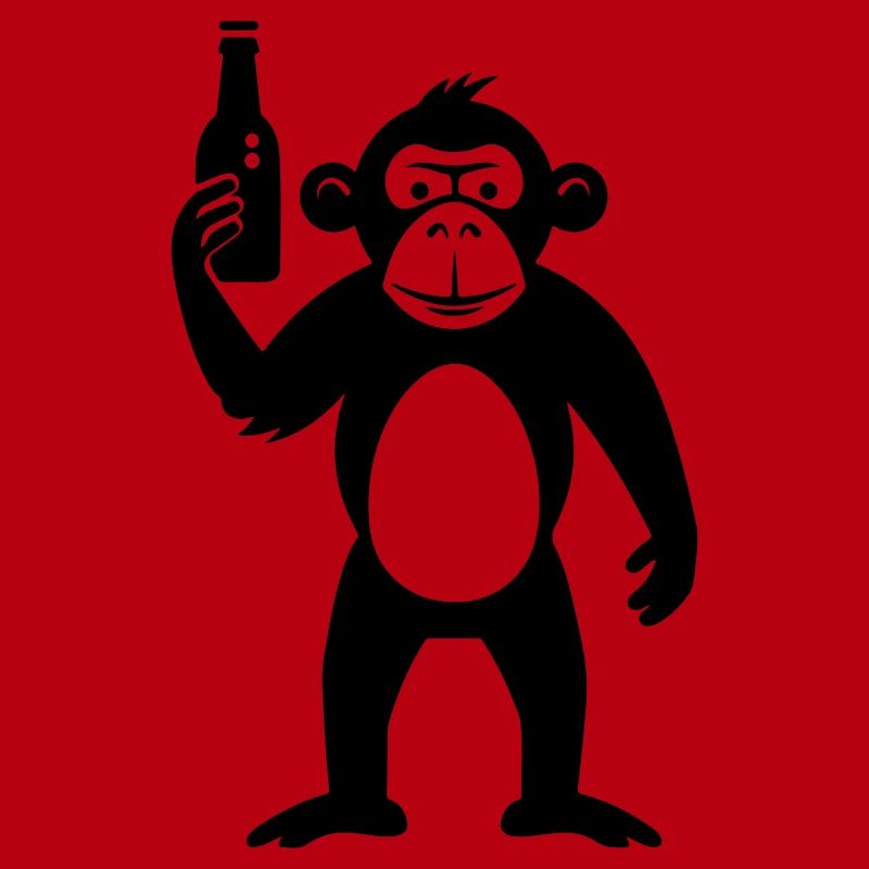 Affe mit Bierflasche