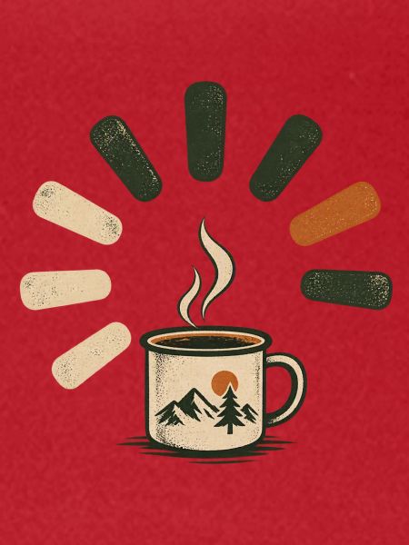 Dampfende Kaffeetasse