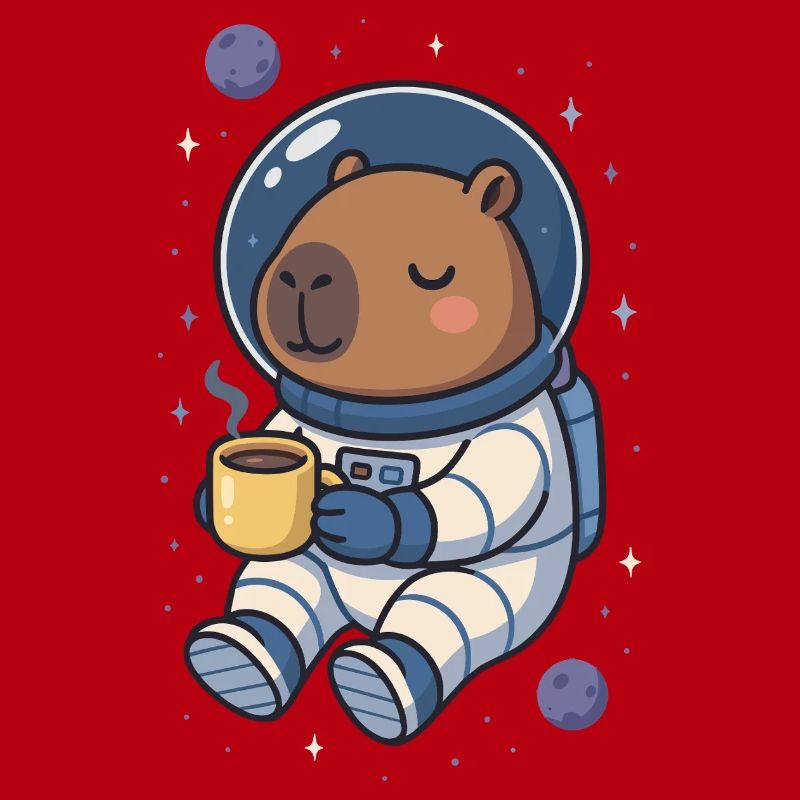 Capybara Astronaute – Café dans l’espace ☕🪐