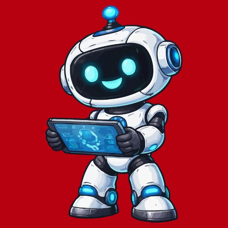 Small robot with tablet