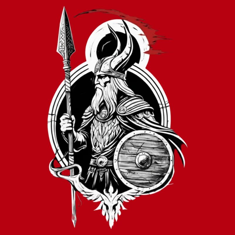 Guerrier du Mur de Bouclier - Viking avec design de lance