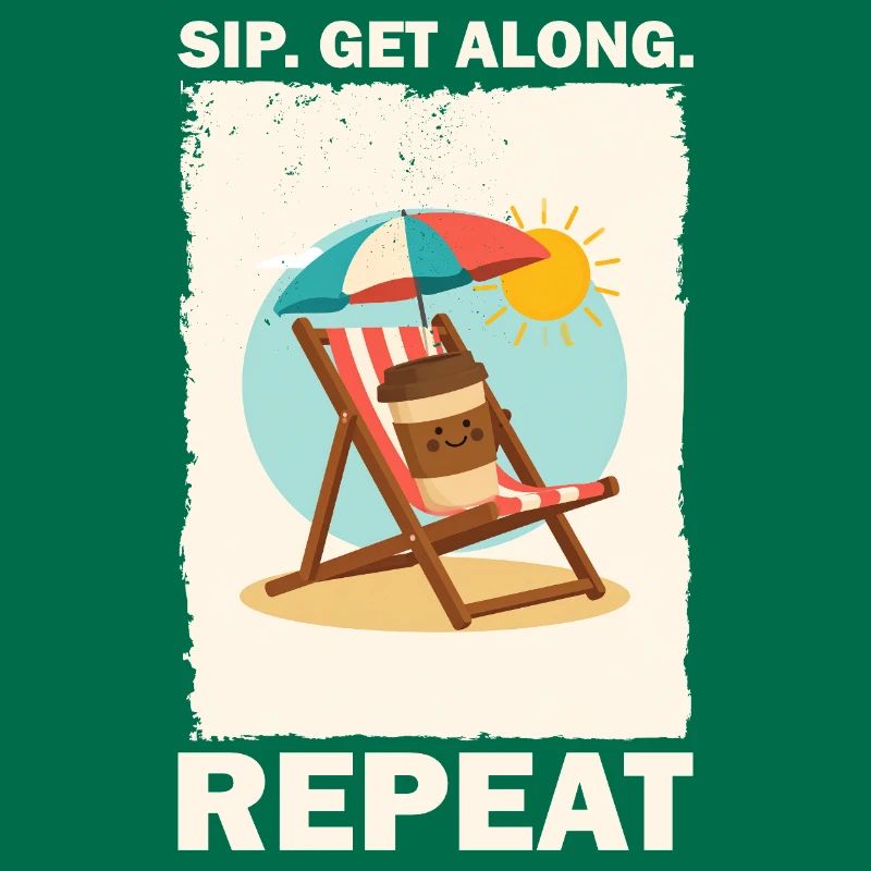 Sunny Beach Coffee Drinking Design