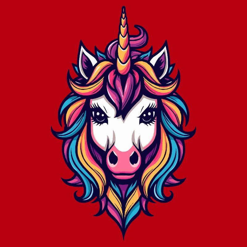 Regenbogen Einhorn Kopf
