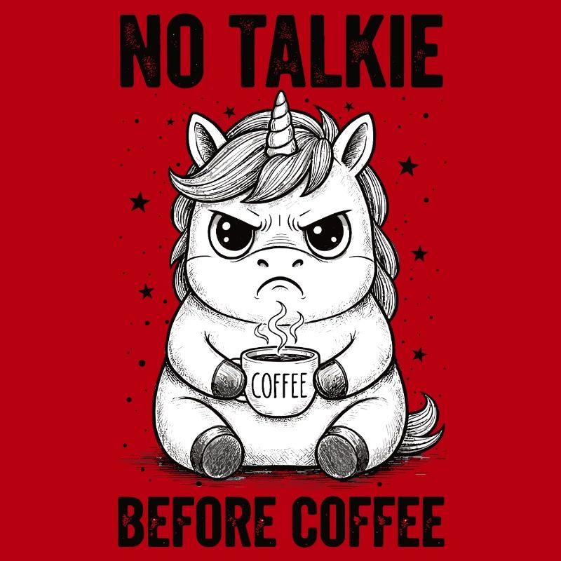 Pas de conversation devant une licorne amoureuse du café