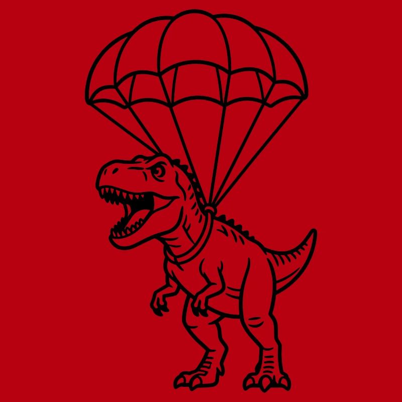 T Rex mit Fallschirm