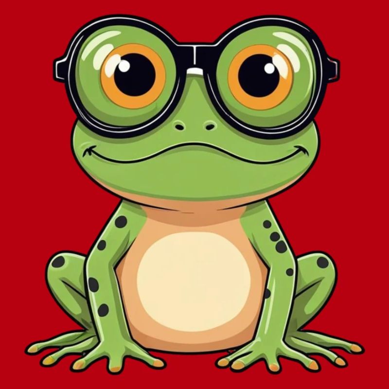 Frosch mit Brille