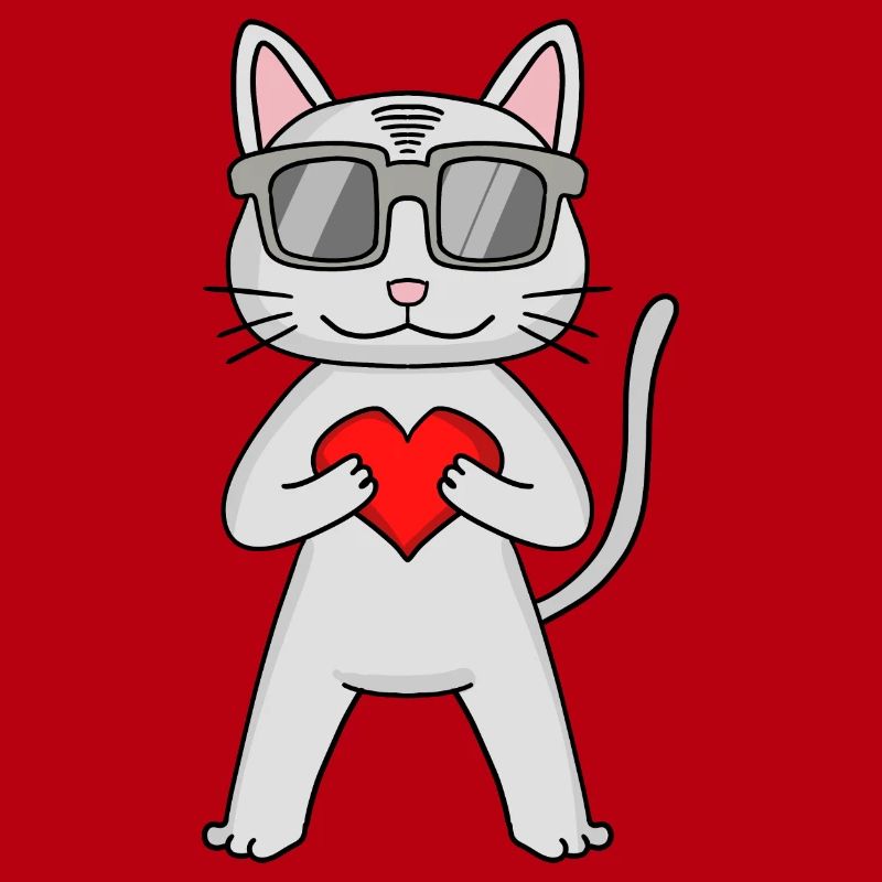 Devon Rex mit Sonnenbrille und Herz
