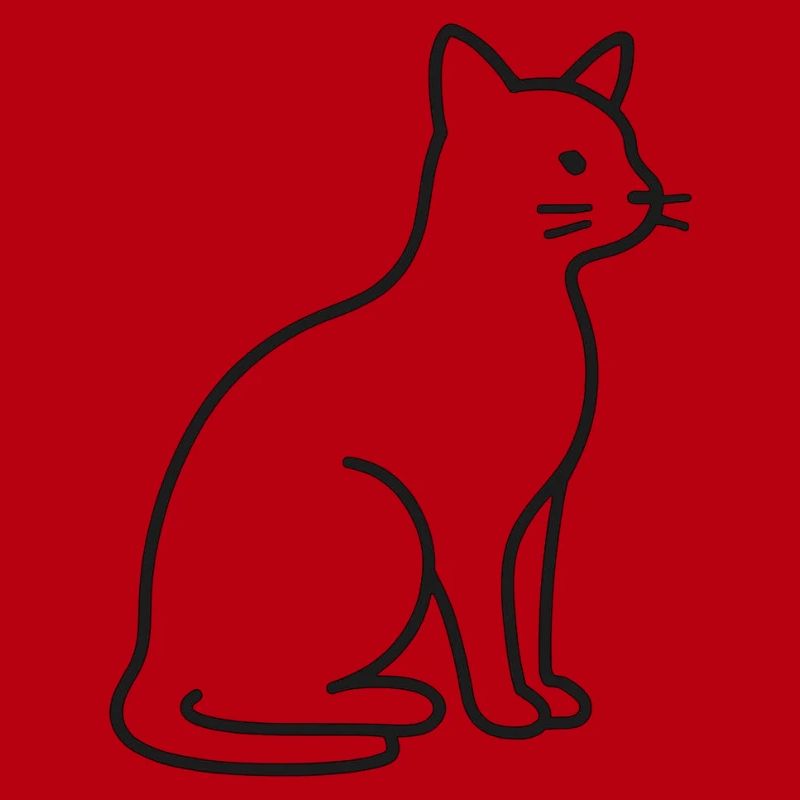 Silhouette de chat en trait