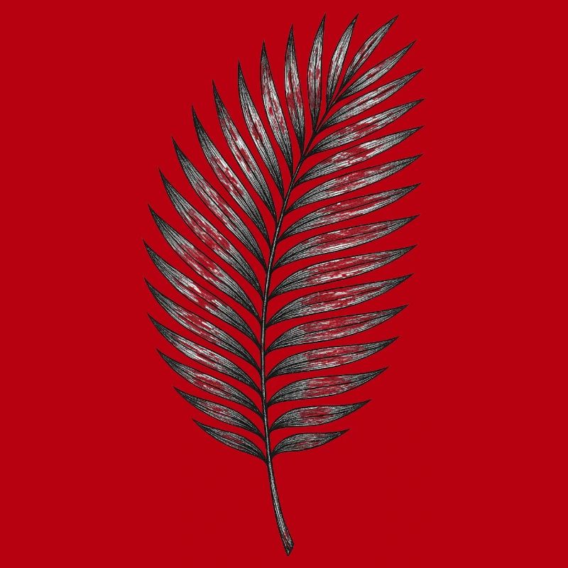 Black palm leaf pattern