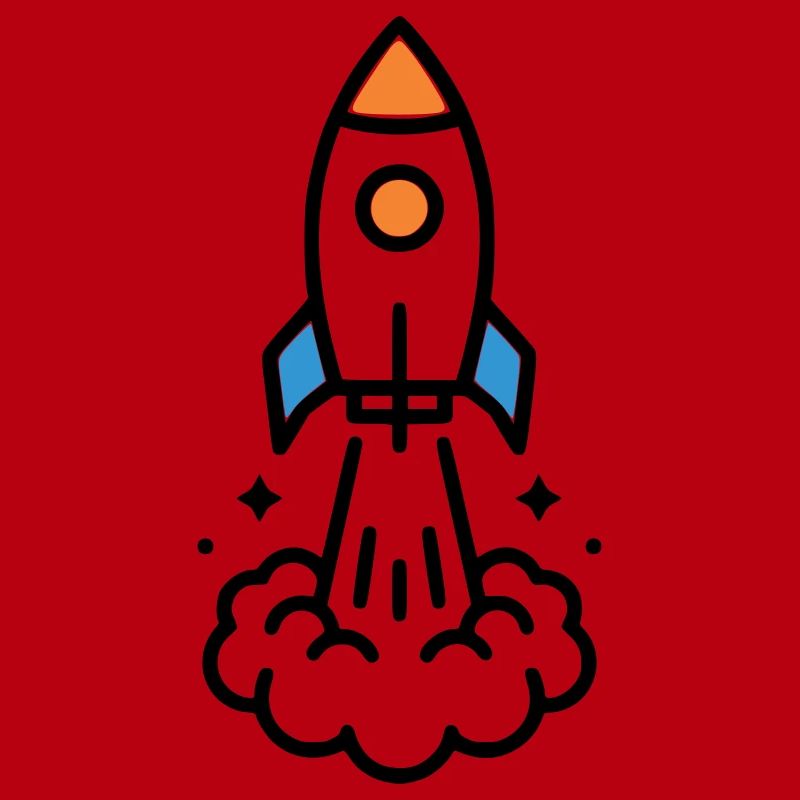 Rocket Launch Space Comic