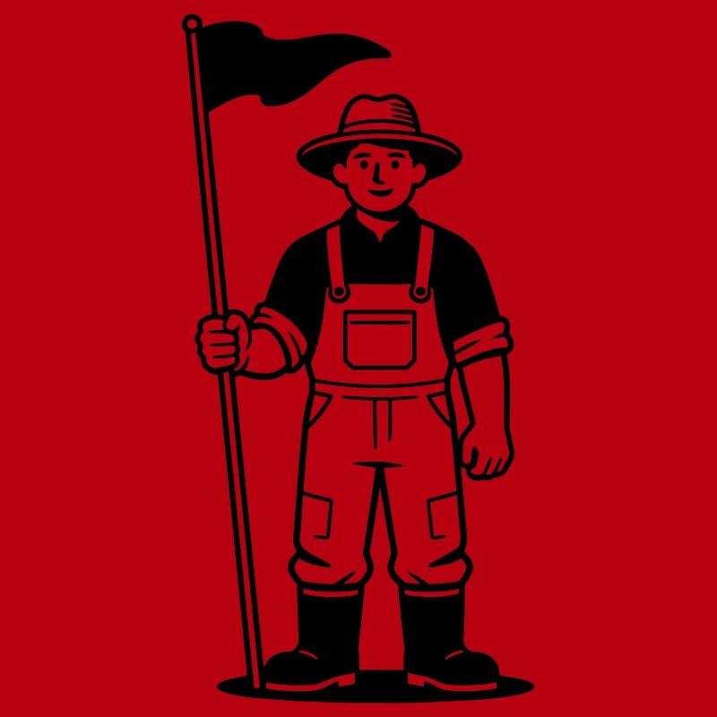 Fermier avec drapeau
