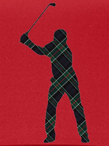 Tartan-Golfer-Schwung-Silhouette