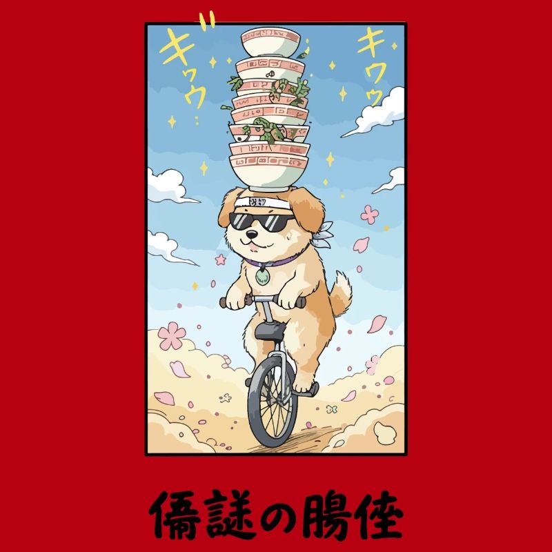 Noodle Stack Pup auf Einrad