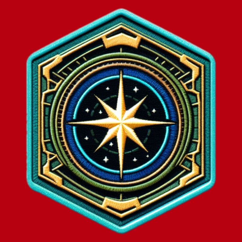 Kartenstern Kompass Patch
