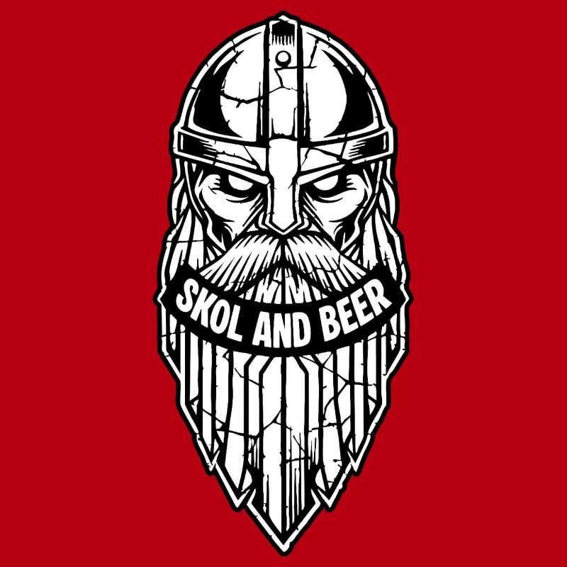 Maskottchen Wikinger-Skol und Bier-Krieger-Bart-Maskottchen