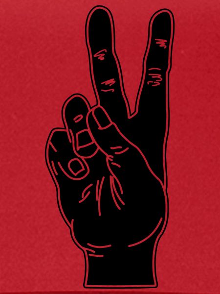 Black hand gesture peace