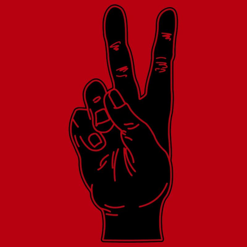 Black hand gesture peace
