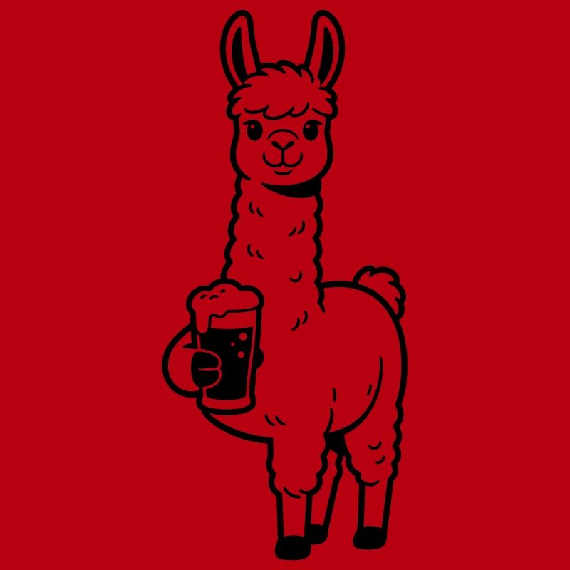 Llama mit Bier