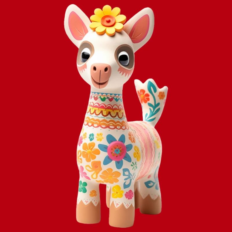 Süßes Lama mit Blümchen Deko