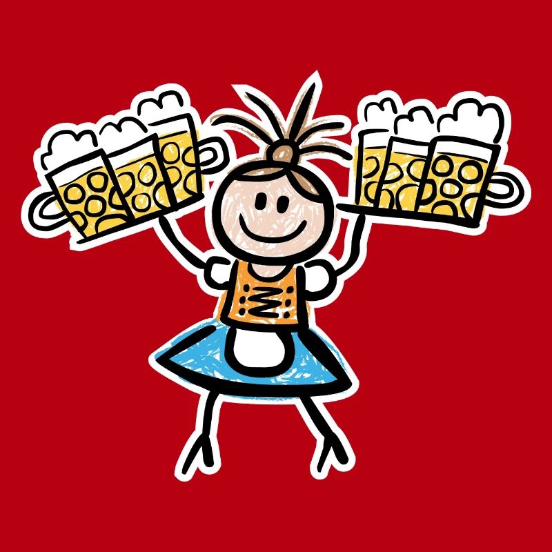 Kellnerin im Dirndl mit Biertablett