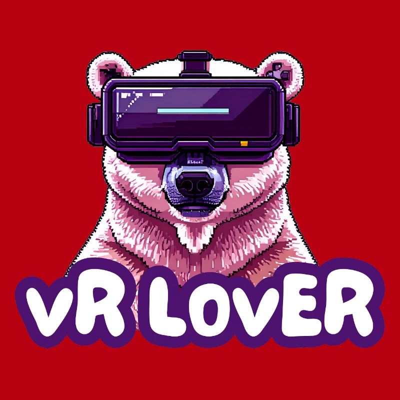 VR Bär mit Virtual Reality Brille
