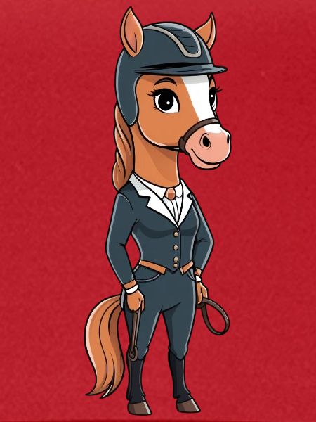 Elegantes Reitpferd im Anzug