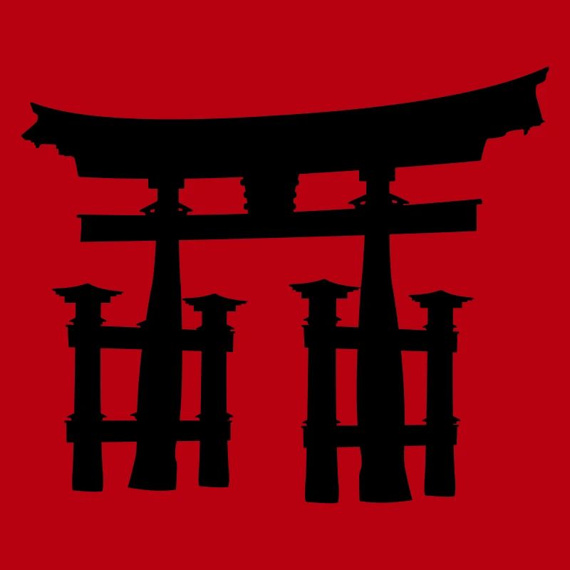 Japanisches Torii oder Tor transparentes Schattenbild