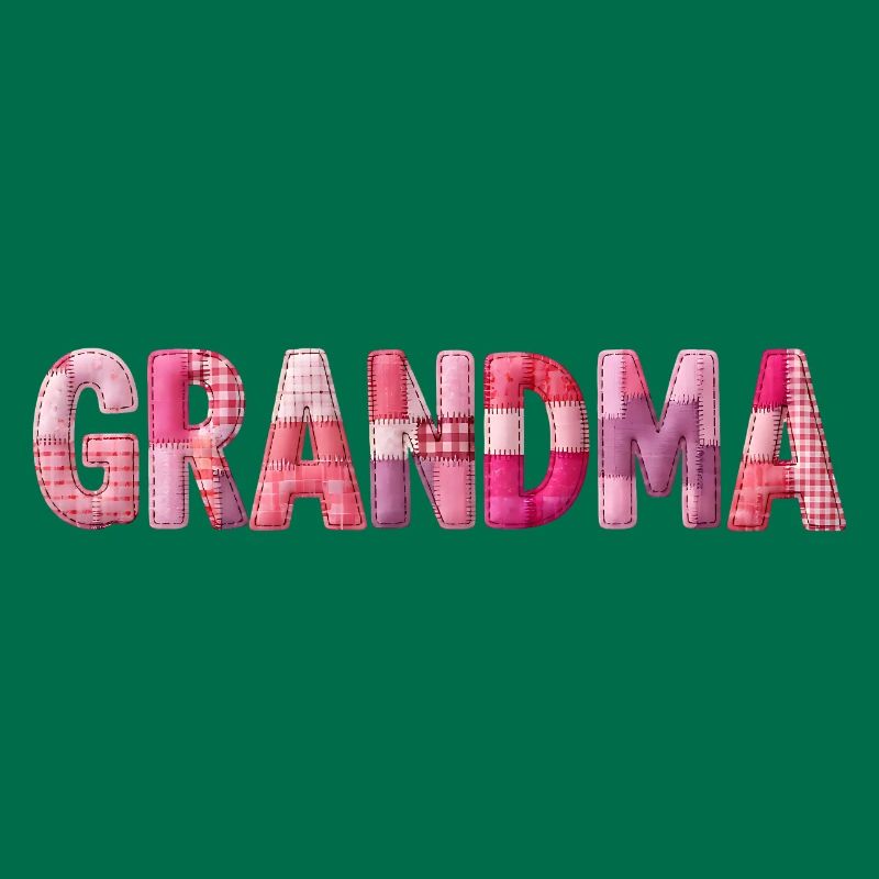 Grandmother Pink Plaid Letters Patchwork