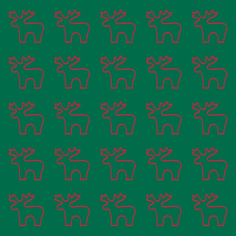 Red Reindeer Silhouette Pattern