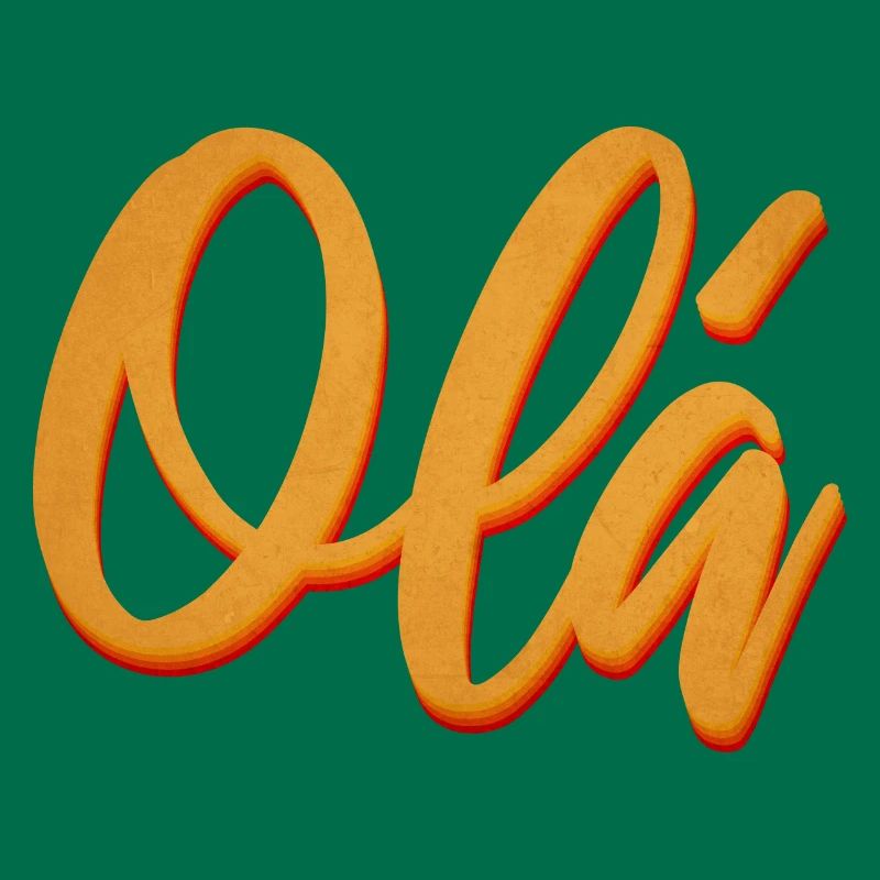 Olá Orange Script Tee