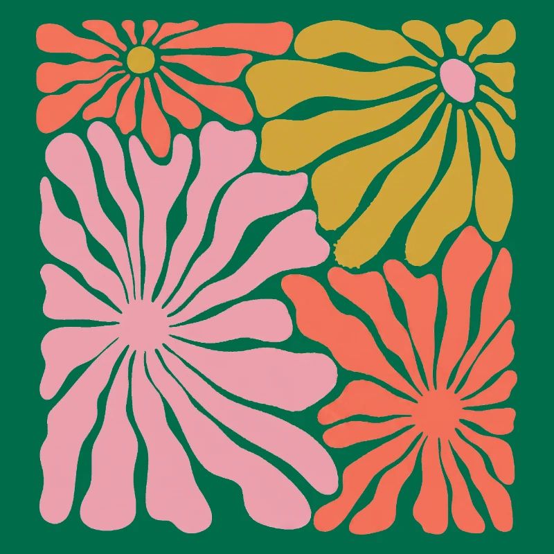 Spring Blossoms Pop Art Pattern