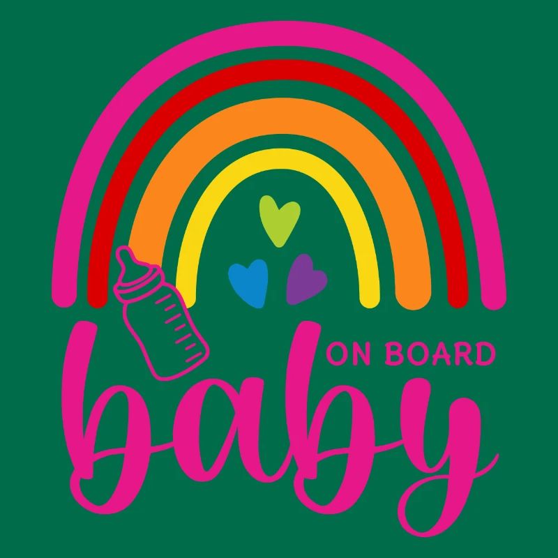 Boho Rainbow Hearts Biberon Bébé à bord