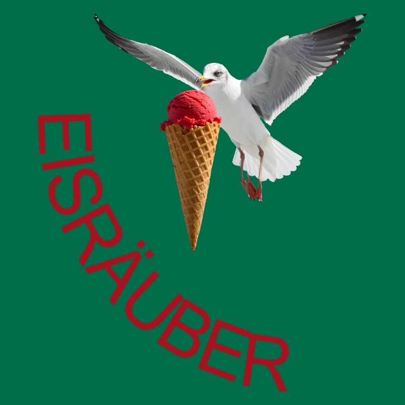 Möwe mit Eiscreme Eisräuber