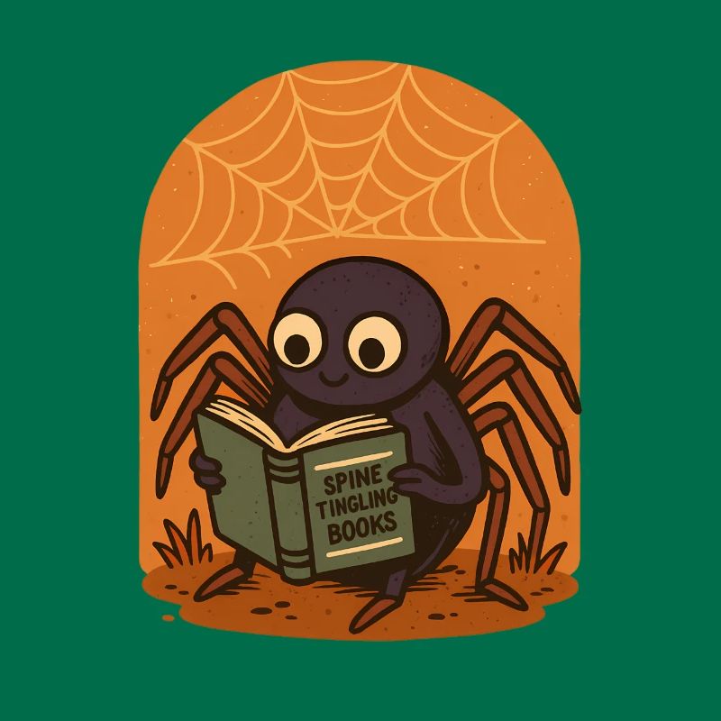 Spider reader insect design with sunset