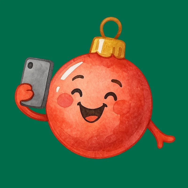 Fröhliche Weihnachtskugel Selfie