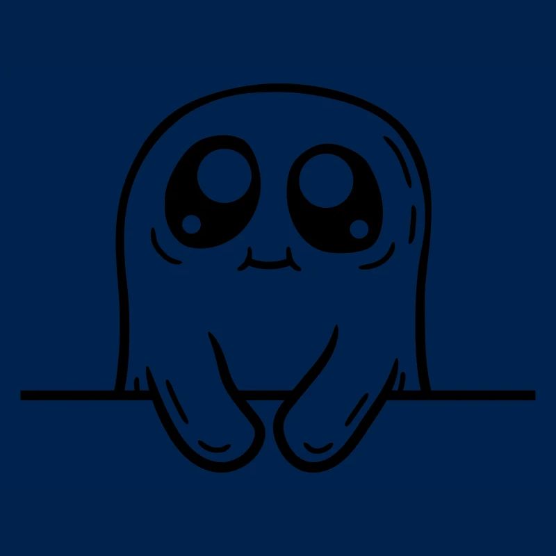 Cartoon Geist hinter Mauer